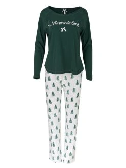 Louis & Louisa Winterwunderland Pyjama, Lang 7 Louis & Louisa Winterwunderland Pyjama, Lang -CALIDA-Shop Louis und Louisa Winterwunderland Pyjama lang gruen 22WWPY GA 2