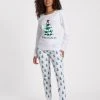 Louis & Louisa Winterwunderland Bündchen-Pyjama -CALIDA-Shop Louis und Louisa Winterwunderland Pyjama lang weiss 22WWPB WA