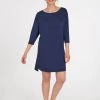 MEY Serie Liah Bigshirt Mit 3/4-Ärmel, Länge 86 Cm -CALIDA-Shop Mey Damen Serie Liah Bigshirt mit 3 4 aermel blau 16111 233 1626260944