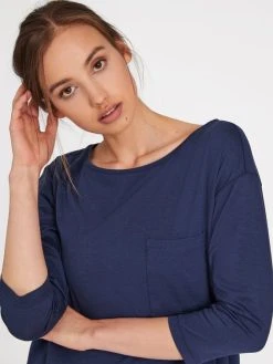 MEY Serie Liah Bigshirt Mit 3/4-Ärmel, Länge 86 Cm 9 MEY Serie Liah Bigshirt Mit 3/4-Ärmel, Länge 86 Cm -CALIDA-Shop Mey Damen Serie Liah Bigshirt mit 3 4 aermel blau 16111 233 1626262630