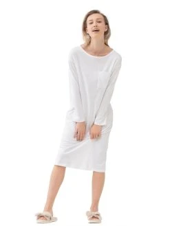 MEY Serie Sleepsation Langarm-Nachthemd, Länge 110 Cm