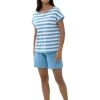 MEY Mariella Kurz-Pyjama -CALIDA-Shop Mey Mariella Kurz Pyjama blau 13204 268