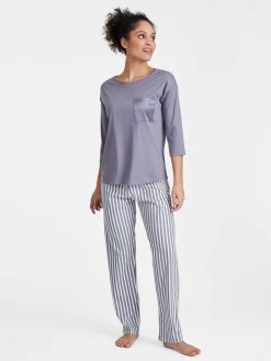 MEY Serie Sleepsation Shirt Mit 3/4-Ärmel -CALIDA-Shop Mey Serie Sleepsation Shirt mit 3 4 aermel grau 17209 44 2