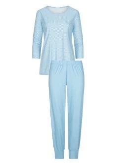 MEY Serie Emelie 7/8-Pyjama -CALIDA-Shop Mey Serie Emelie 7 8 Pyjama blau 13012 309 5