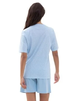 MEY Serie Emelie Kurz-Pyjama -CALIDA-Shop Mey Serie Emelie Kurz Pyjama blau 13013 309 1
