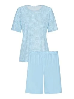 MEY Serie Emelie Kurz-Pyjama -CALIDA-Shop Mey Serie Emelie Kurz Pyjama blau 13013 309 4