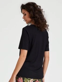 Nina Von C. Basic Lounge Kurzarm-Shirt 7 Nina Von C. Basic Lounge Kurzarm-Shirt -CALIDA-Shop Nina Von C Basic Lounge Kurzarm Shirt schwarz 16 460 874 200 1