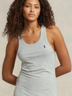 Polo Ralph Lauren Heirloom Rib Slip Dress -CALIDA-Shop Polo Ralph Lauren Damen TW NW LW Heirloom Rib Slip Dress grau 4P9026 202 2