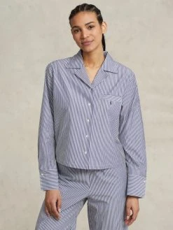 Polo Ralph Lauren Shirting Stripes Pyjama, Lang -CALIDA-Shop Polo Ralph Lauren Damen TW NW LW Shirting Stripes Pyjama kurz blau 4P8004 933 2