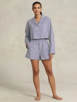 Polo Ralph Lauren Shirting Stripes Pyjama, Kurz -CALIDA-Shop Polo Ralph Lauren Damen TW NW LW Shirting Stripes Pyjama kurz blau 4P8010 933 2