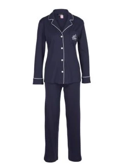 Lauren By Ralph Lauren Hammond Knits Jersey-Pyjama Geknöpft -CALIDA-Shop Ralph Lauren Hammond Knits Jersey Pyjama geknoepft blau I819950 410 2