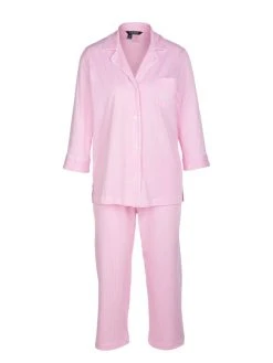 Lauren By Ralph Lauren Heritage Knits Capri-Pyjama -CALIDA-Shop Ralph Lauren Heritage Knits Capri Pyjama durchgeknoepft rosa I819702 650 2