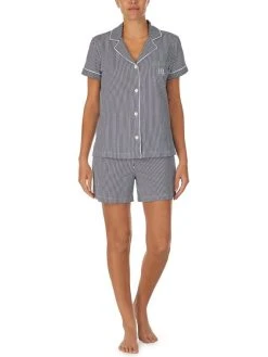Lauren By Ralph Lauren Core Knits Kurz-Pyjama, Durchgeknöpft