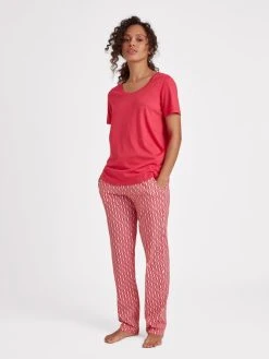 RINGELLA Bloomy Pyjama Mit T-Shirt -CALIDA-Shop Ringella Bloomy Pyjama mit T Shirt rot 325151410 SET 301 neu 2