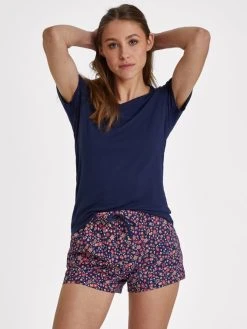 S.Oliver Cottage Dreams T-Shirt Mit Sweetheart-Ausschnitt -CALIDA-Shop SOliver Cottage Dreams T Shirt blau AK 04 47 NAVY 2