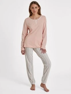 S.Oliver Perfect Nights Langarm-Shirt -CALIDA-Shop SOliver Perfect Nights Longsleeve orange AK 214 47 APRICOT STRI 2