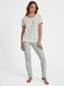 S.Oliver Perfect Nights Hose, Lang -CALIDA-Shop SOliver Perfect Nights Pants gruen AK 216 47 MINTLEAF AOP 2