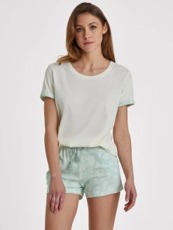 S.Oliver Perfect Nights Shorts -CALIDA-Shop SOliver Perfect Nights Shorts gruen AK 215 47 MINTLEAF AOP 2
