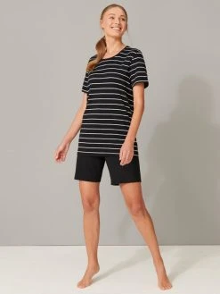 Schiesser Basic Night Kurz-Pyjama Mit Bermudahose