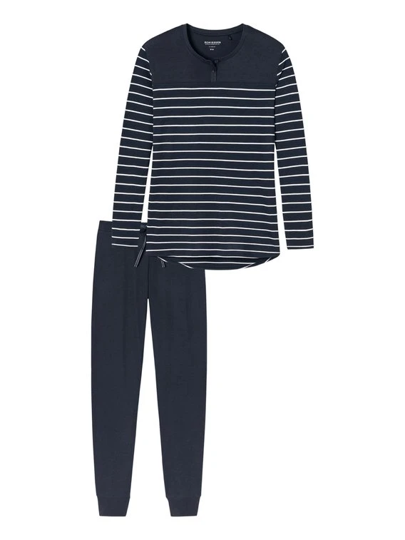 Schiesser Basic Night Bündchen-Pyjama 5 Schiesser Basic Night Bündchen-Pyjama – Bild 3