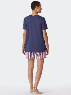 Schiesser Comfort Fit Kurz-Pyjama -CALIDA-Shop Schiesser Comfort Fit Kurz Pyjama blau 179246 904 904 1