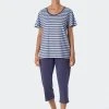 Schiesser Essentials Stripes Pyjama, 3/4