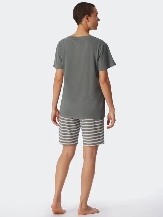 Schiesser Essentials Stripes Schlafanzug Kurz, Bermuda 4 Schiesser Essentials Stripes Schlafanzug Kurz, Bermuda – Bild 2