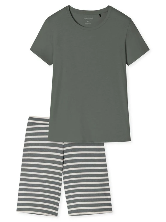 Schiesser Essentials Stripes Schlafanzug Kurz, Bermuda 6 Schiesser Essentials Stripes Schlafanzug Kurz, Bermuda – Bild 4