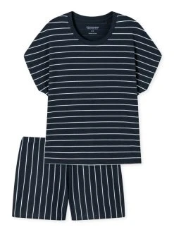 Schiesser Just Stripes Pyjama, Kurz -CALIDA-Shop Schiesser Just Stripes Pyjama kurz blau 179129 803 803 3