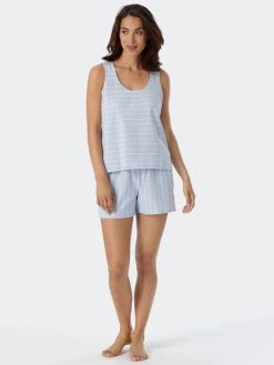 Schiesser Just Stripes Kurz-Pyjama -CALIDA-Shop Schiesser Just Stripes Schlafanzug kurz blau 179128 802 802 2