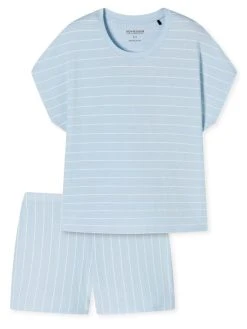 Schiesser Just Stripes Kurz-Pyjama -CALIDA-Shop Schiesser Just Stripes Schlafanzug kurz blau 179129 802 802 3