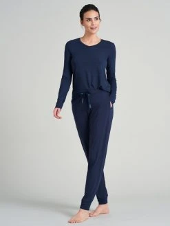 Schiesser Mix & Relax Bündchenhose -CALIDA-Shop Schiesser Mix Relax Buendchen Hose blau 175481 800 1626433721