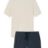 Schiesser Mix & Relax Kurz-Pyjama 2 Schiesser Mix & Relax Kurz-Pyjama -CALIDA-Shop Schiesser Mix und Relax Kurz Pyjama blau beige 17938867 SET 835