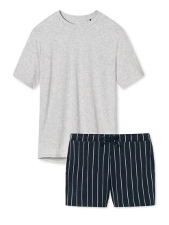 Schiesser Mix & Relax Kurz-Pyjama 11 Schiesser Mix & Relax Kurz-Pyjama -CALIDA-Shop Schiesser Mix und Relax Kurz Pyjama blau grau 17938867 SET 904 4