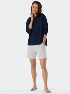 Schiesser Mix & Relax Langarmshirt -CALIDA-Shop Schiesser Mix und Relax Langarmshirt blau 179273 803 2