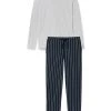 Schiesser Mix & Relax Pyjama Lang 2 Schiesser Mix & Relax Pyjama Lang -CALIDA-Shop Schiesser Mix und Relax Pyjama lang blau grau 17927173 SET 904