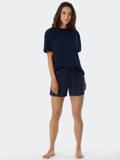 Schiesser Mix & Relax Shorts -CALIDA-Shop Schiesser Mix und Relax Shorts blau 179388 835 2