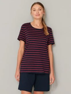 Schiesser Basic Night Kurz-Pyjama Mit Bermudahose