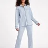 Seidensticker Loungewear Pyjama, Durchgeknöpft -CALIDA-Shop Seidensticker F1 Loungewear Pyjama durchgeknoepft blau 500013 11