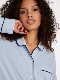 Seidensticker Loungewear Pyjama, Durchgeknöpft 9 Seidensticker Loungewear Pyjama, Durchgeknöpft -CALIDA-Shop Seidensticker F1 Loungewear Pyjama durchgeknoepft blau 500013 11 2