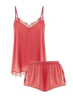 Simone Perele Satin Secrets Pyjama -CALIDA-Shop Simone Perele Satin Secrets Pyjama rot 23H64000 Set 339 3