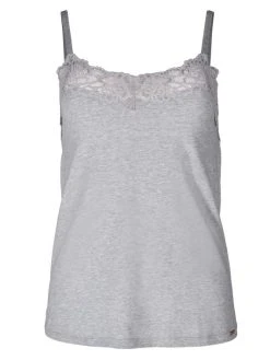 Skiny Every Night In Mix & Match Spaghetti-Top -CALIDA-Shop Skiny Sleep Dream Spaghetti Top grau 085626 5593 3