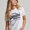 Superdry Loungewear T-Shirt -CALIDA-Shop Superdry Loungewear Kurzarm Shirt weiss W1011142A 01C