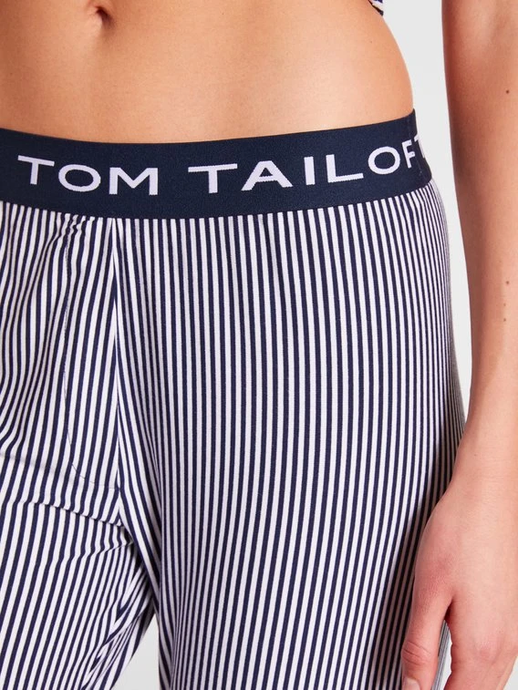 Tom Tailor Loungewear Gestreifte Hose Mit Logobund 6 Tom Tailor Loungewear Gestreifte Hose Mit Logobund – Bild 4