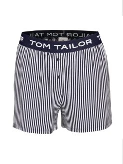 Tom Tailor Loungewear Gestreifte Shorts Mit Logobund -CALIDA-Shop Tom Tailor Loungewear Gestreifte Shorts mit Logobund blau 64005 6085 0622 1625052546