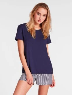 Tom Tailor Loungewear Gestreifte Shorts Mit Logobund -CALIDA-Shop Tom Tailor Loungewear Gestreifte Shorts mit Logobund blau 64005 6085 0622 1625052563