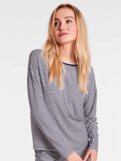 Tom Tailor Loungewear Gestreiftes Langarm-Shirt