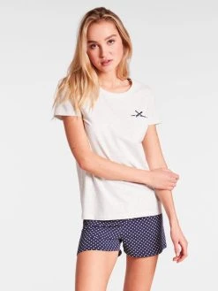 Tom Tailor Nightwear Kurz-Pyjama Mit Gepunkteter Hose