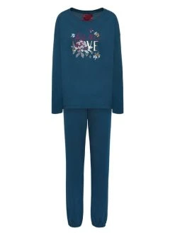 Triumph Lounge-Me Cotton Pyjama, Lang -CALIDA-Shop Triumph Lounge Me Cotton Pyjama lang blau 10213410 M008 4
